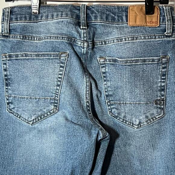 Aero Women's Stone Wash Skinny Stretch Distressed Straight Leg Jeans Sz 30/32 - Picture 5 of 7